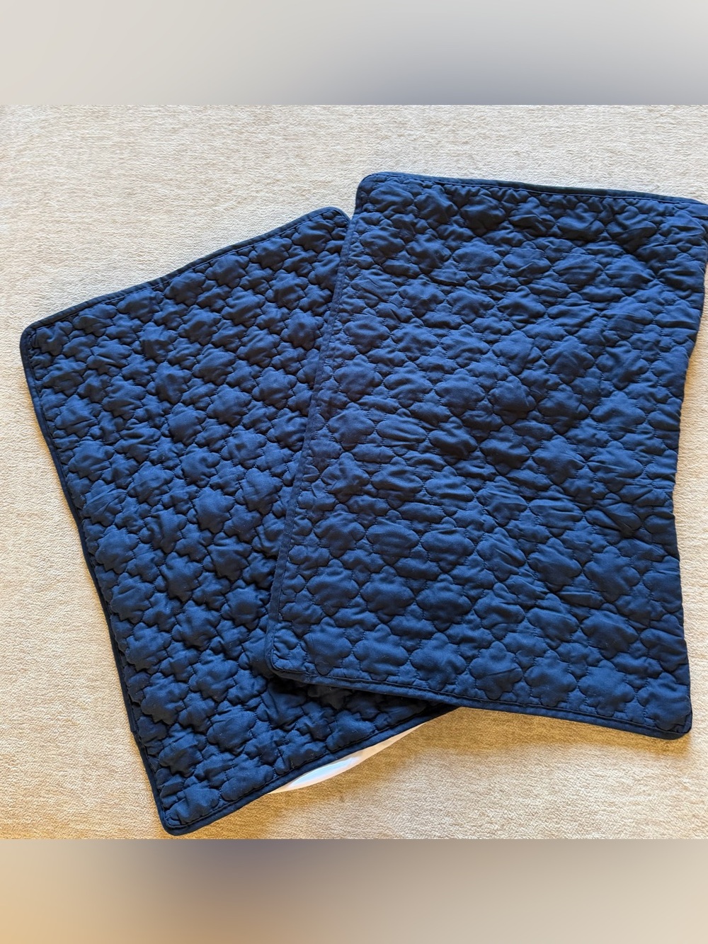 Quilted Navy Decorative Pillow Shams - Classic Home
